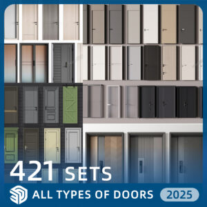 Door SKP Models - Bedroom, Barn, Sliding & More | 421 Sets SketchUp Collection | ID724