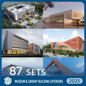 Museum & Library Building Exteriors Pack - 87 SketchUp Models (SKP Files) | IDS1163