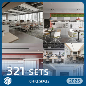 Office Spaces SketchUp Models - 321 Sets SKP | ID729
