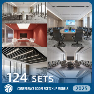 Conference Room SketchUp Models - 124 Sets SKP | IDS112