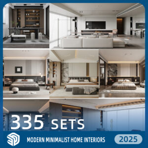 Modern Minimalist Home Interiors SketchUp Models - 335 Sets SKP Download | IDS961