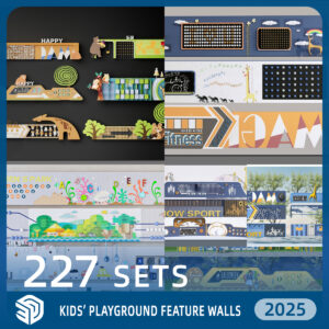 Kids' Playground Feature Walls SketchUp Models - 227 Sets SKP Collection | IDS138