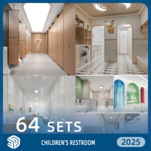 Children's Restroom SketchUp SKP Models Download - 64 Sets| IDS999