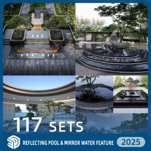 Reflecting Pool & Mirror Water Feature SketchUp Models - 117 Sets SKP Collection | IDS1574