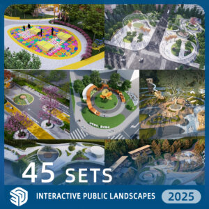 Interactive Public Landscapes SKP - 45 Sets SketchUp Models | IDS580