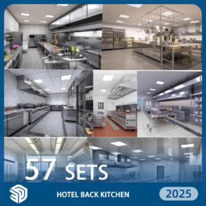 Hotel Back Kitchen SketchUp Models - 57 Sets SKP Professional Pack | IDSU3046