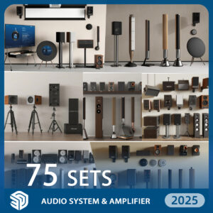 Audio System & Amplifier SketchUp Models - 75 Sets SKP Pro Pack | IDSU3184