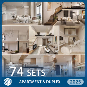 Apartment & Duplex SketchUp Models - 74 Sets of Detailed Residential Building SKP Files | ID914